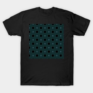 Big and small squares on dark green T-Shirt